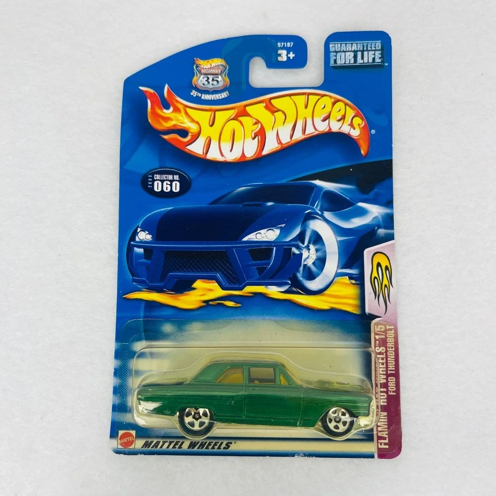 Hot Wheels 2003 Ford Thunderbolt Green Flamin Hot Wheels 1/5 Collector 060 57197